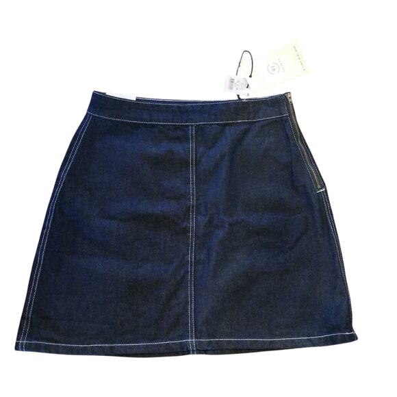 Cotton On Jean Skirt Womens 6 90s Denim A Line Mini Dark Wash Prep Dark Academia - Picture 1 of 5